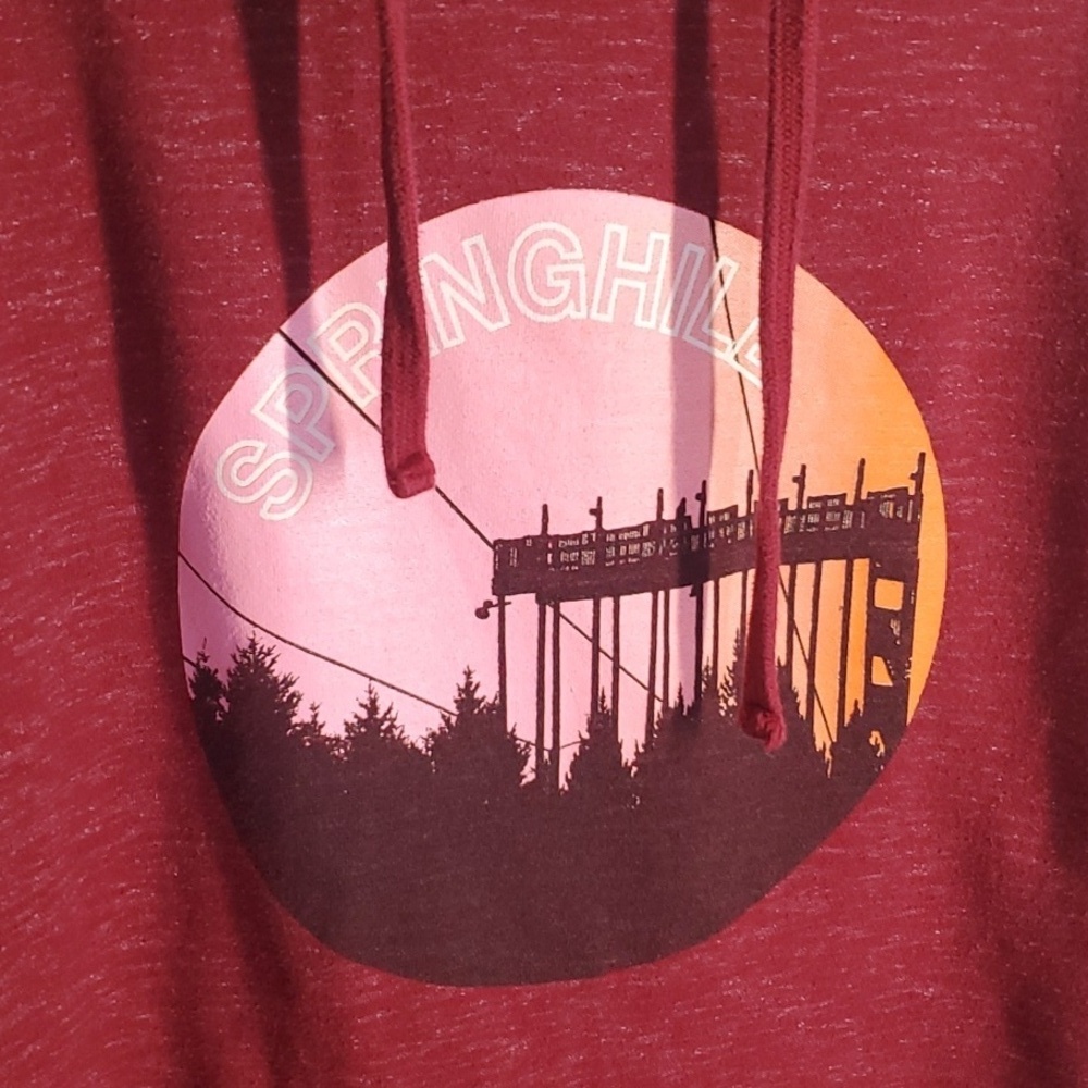 Springhill Outfitters Hoodie men's size xl (guessing) red Top rubberized Artwork - Picture 4 of 12
